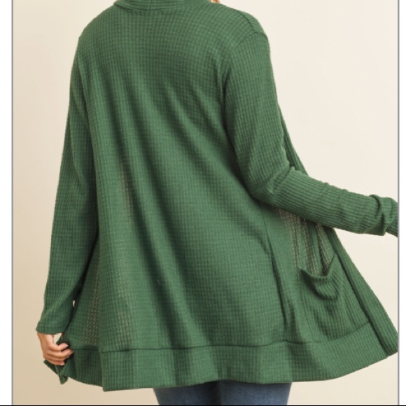 Green Long Sleeve Open Cardigan - Picture 8 of 8